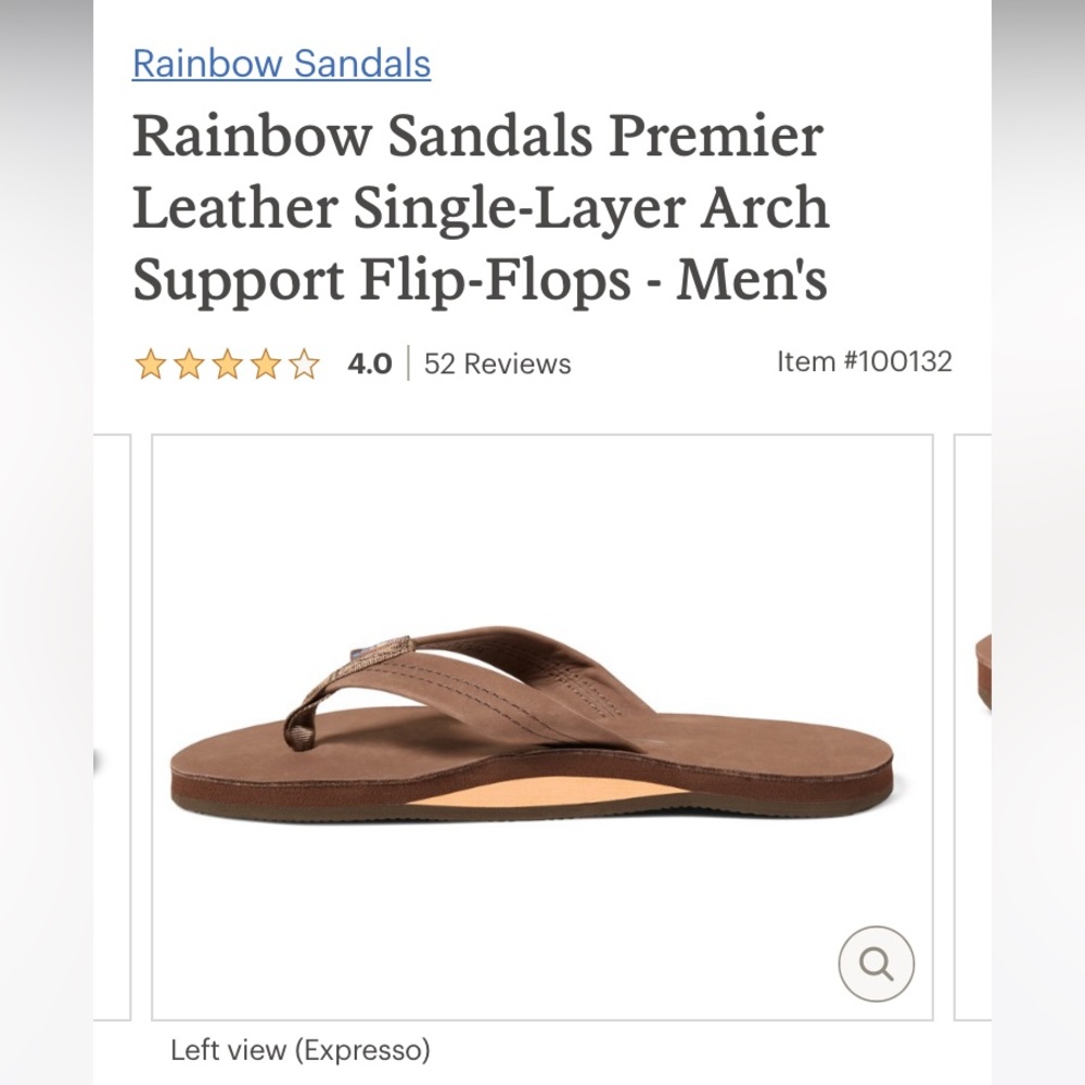 Rainbow Leather Flip Flops. US Men’s Size 8.5-9.5